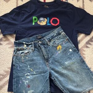 Polo by Ralph Lauren Navy Tee with Colorful Logo